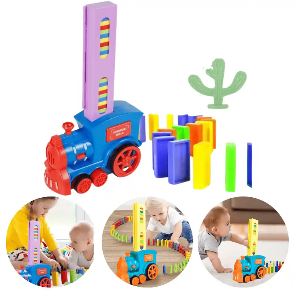 Tren Dominó Eléctrico Con Sonido Diversión Y Aprendizaje