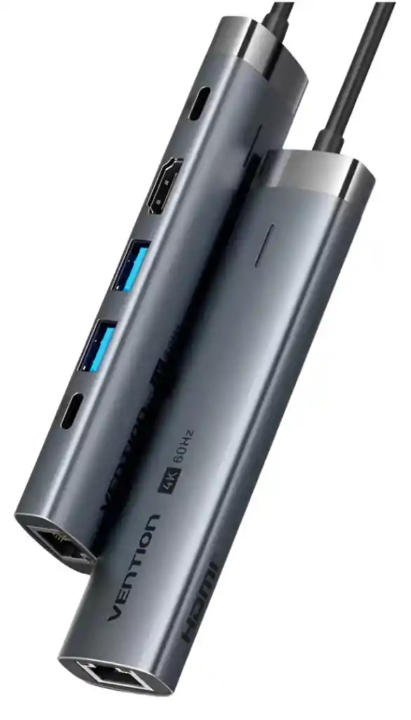 Adaptador Hub Gigabit 6 En 1 Usb C-hdmi 4k60hz 3.2 Vention