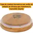 Vaso De Vidrio Con Tapa Y Cuchara De Bambu