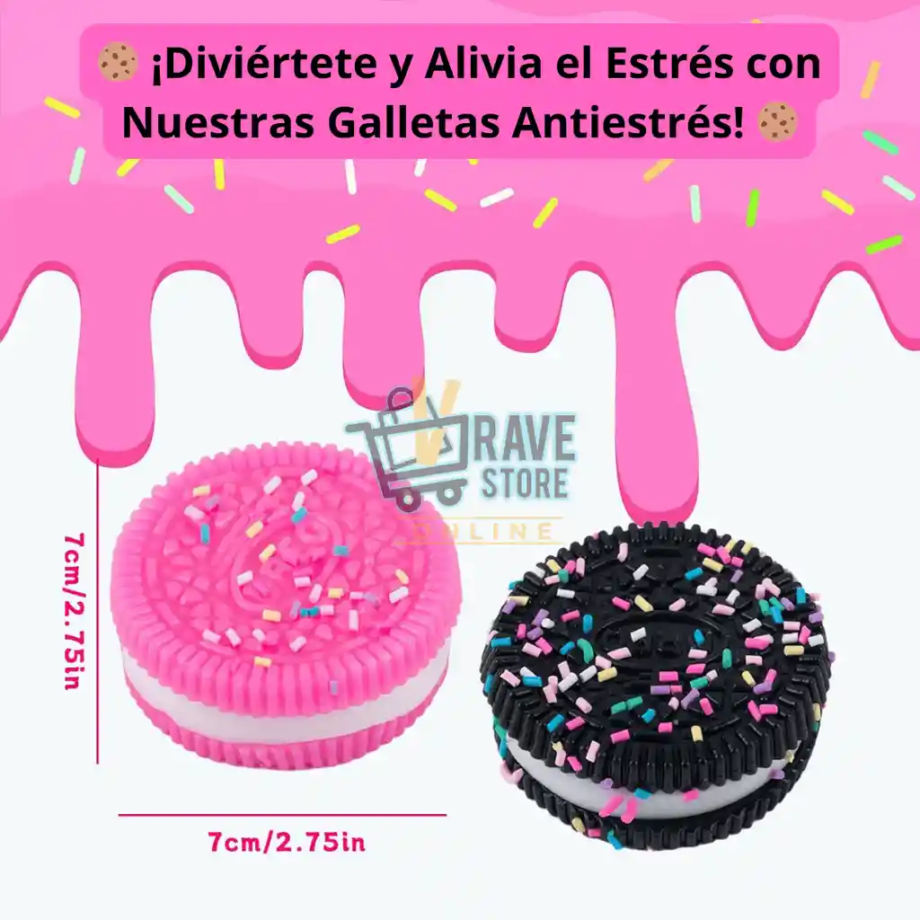 Galleta Antiestrés Squishy Oreo X4