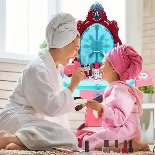 Set Tocador Belleza Juguete Infantil Maquillaje Con Banco
