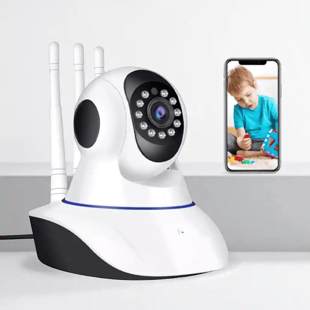 Camara De Seguridad Smart 360° Wifi – Triple Antena Hd📹