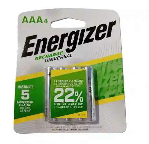 Pila Energizer Recharge Universal Aaa X 4und
