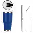Vaso Termo Termico Manija Y Pitillo 30onz Azul Con Pitillo