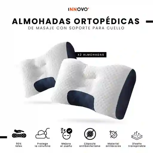 2 Almohadas Semi Ortopédicas Alto Confort Cervical Antiácaros
