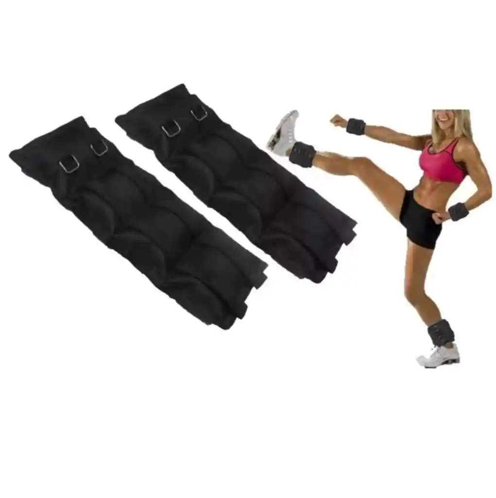 Pesas Doble Uso Tobilleras O Muñequeras 5k Negras