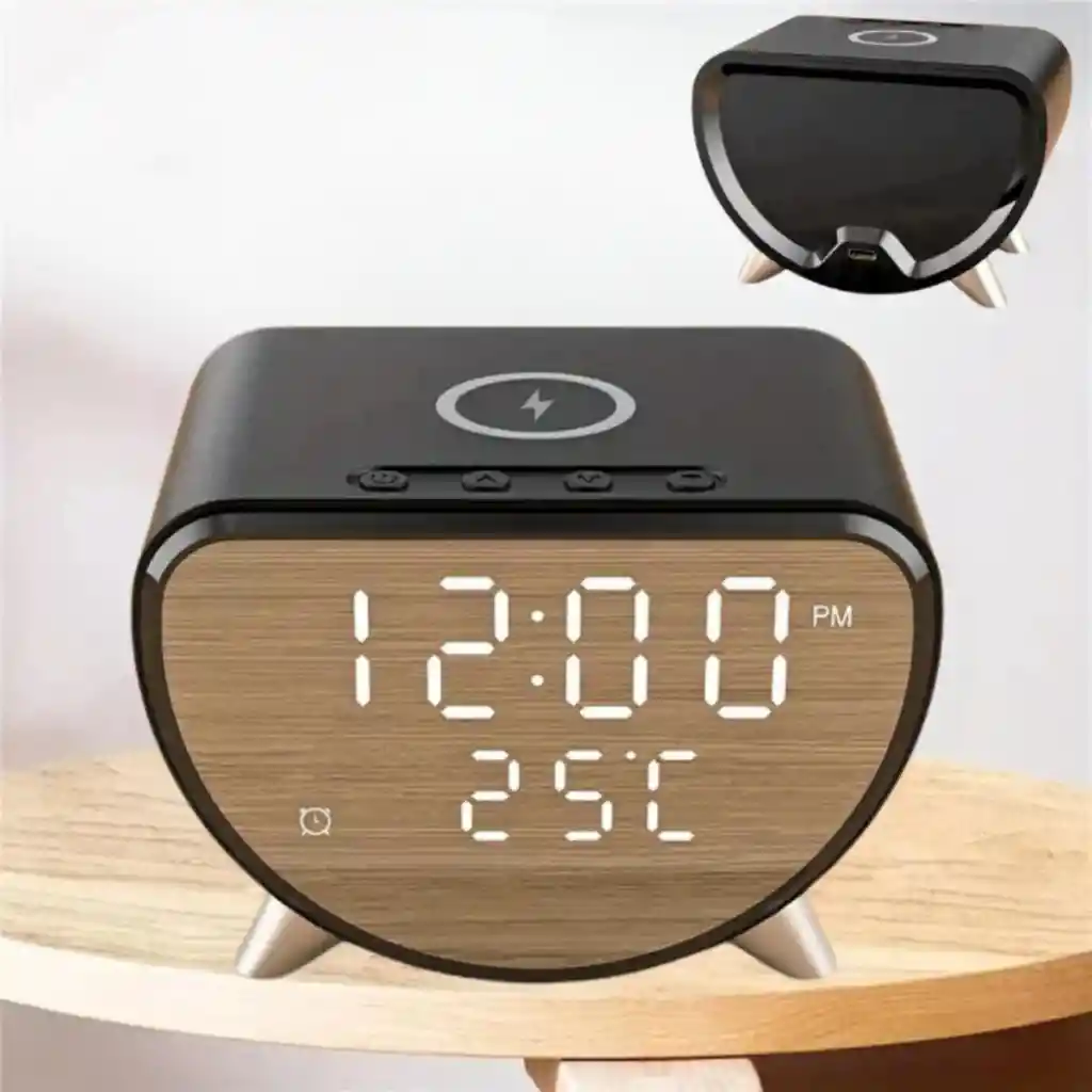 Reloj Con Cargador Inalámbrico Parlante Ay-23