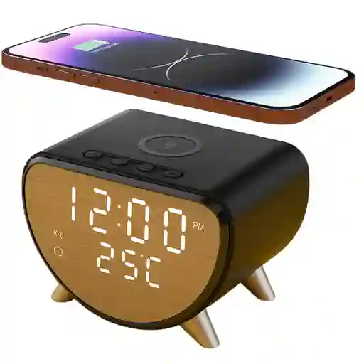 Reloj Con Cargador Inalámbrico Parlante Ay-23
