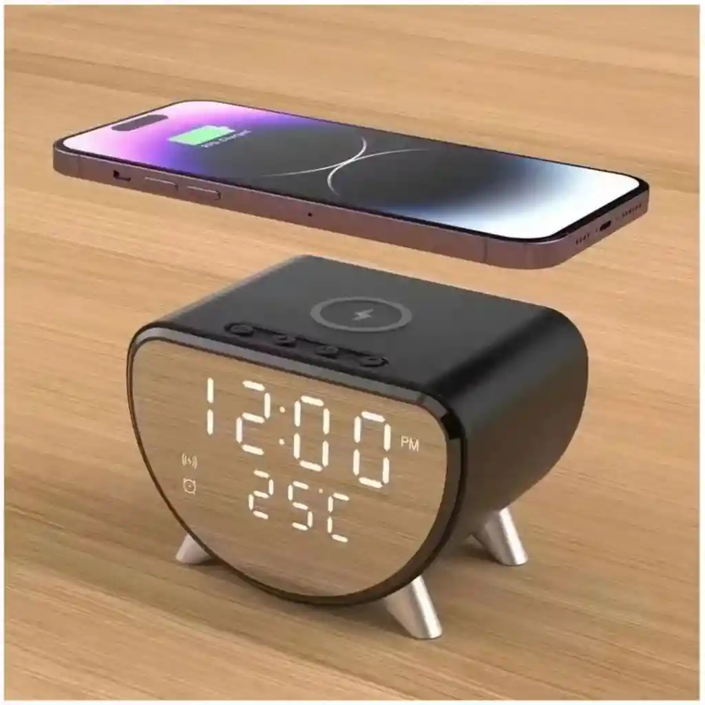 Reloj Con Cargador Inalámbrico Parlante Ay-23