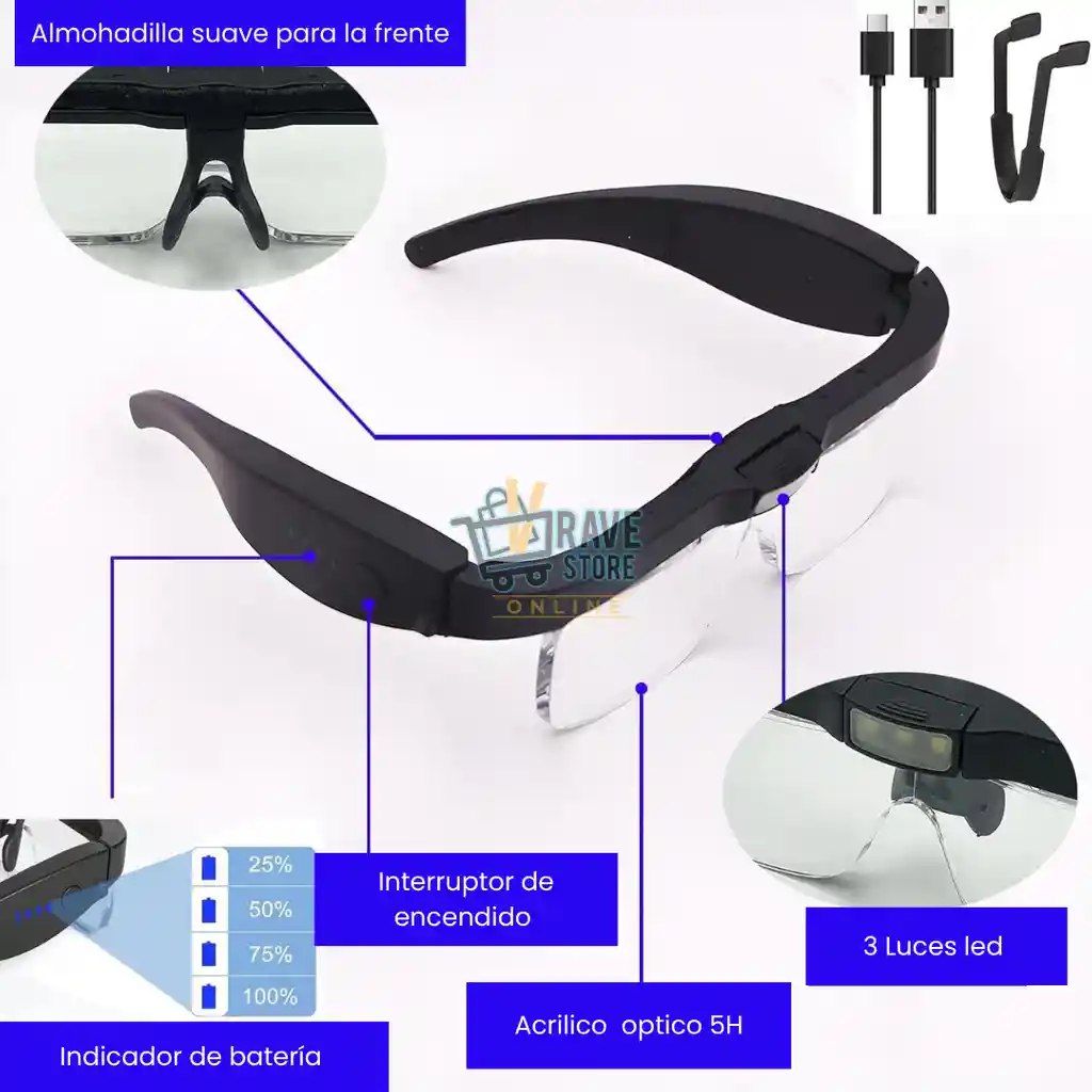 Gafas Aumento Vision Mejora Precisión Aumento Cosas Pequeñas