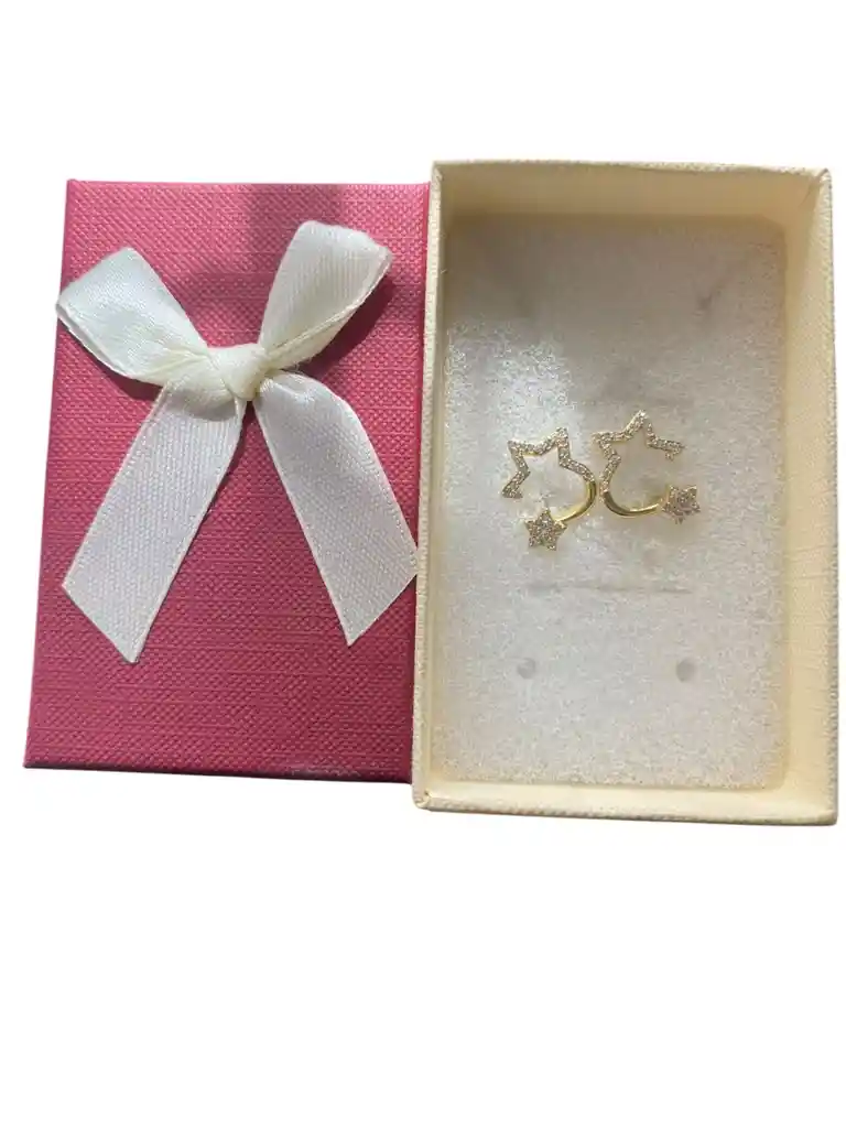 Aretes Tipo Topo En Forma De Candonga De Estrella Brillante En Acero