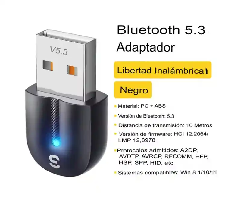 Adaptador Bluetooth Usb Essager 5.3 - Plug & Play Windows