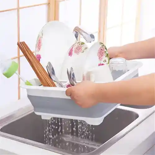 Escurridor De Platos Plegable De Plástico Practico Portátil
