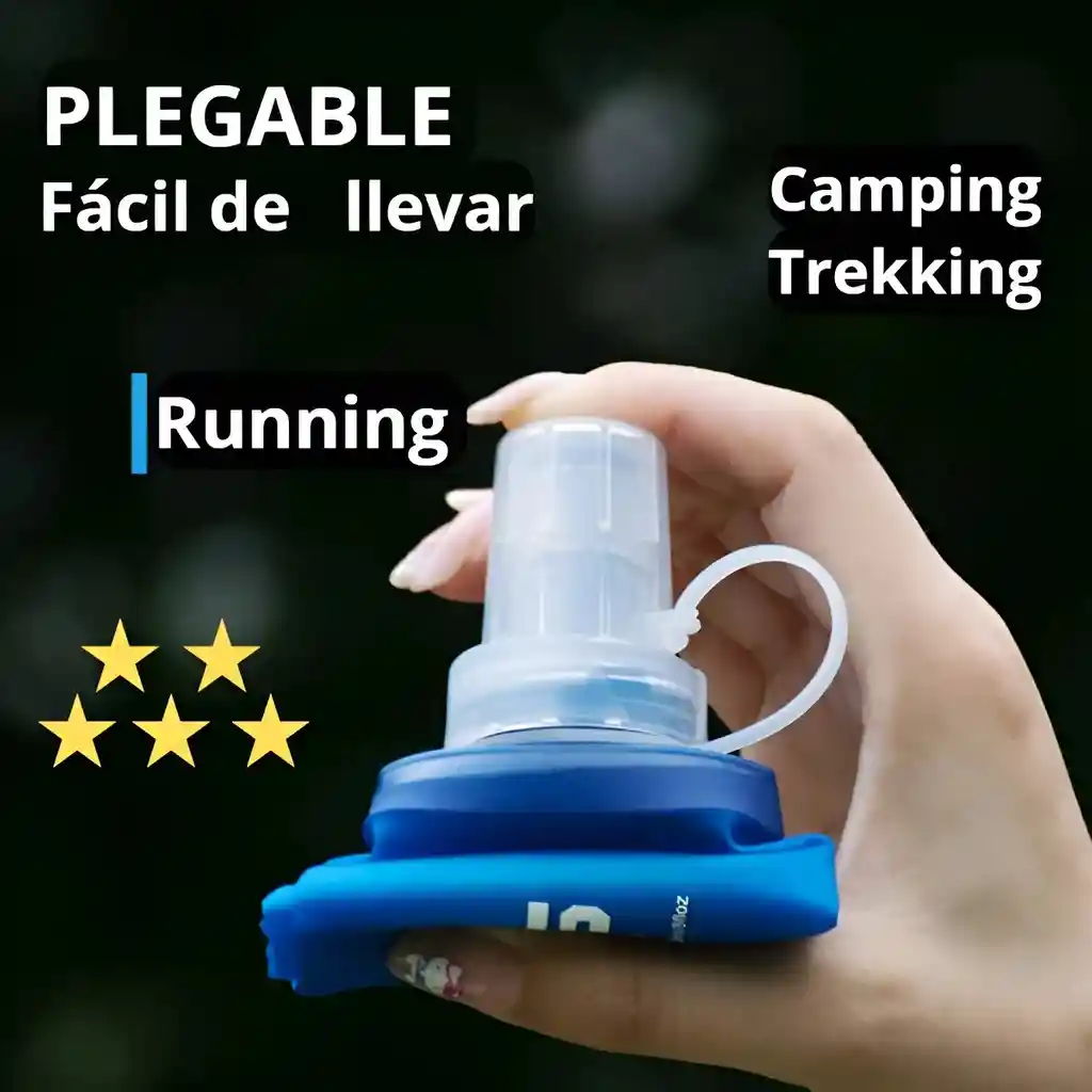 Termo Running Plegable 500ml Libre Bpa Padel Correr Gimnasio