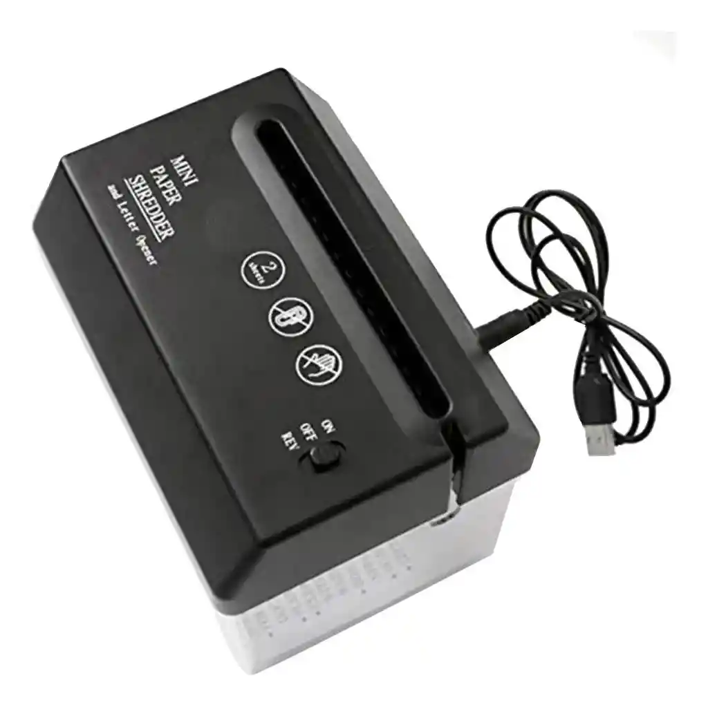 Trituradora De Papel Usb A4, Corte En Tira, Ancho De Entrada De 123 Mm Eléctrica O Con Pila