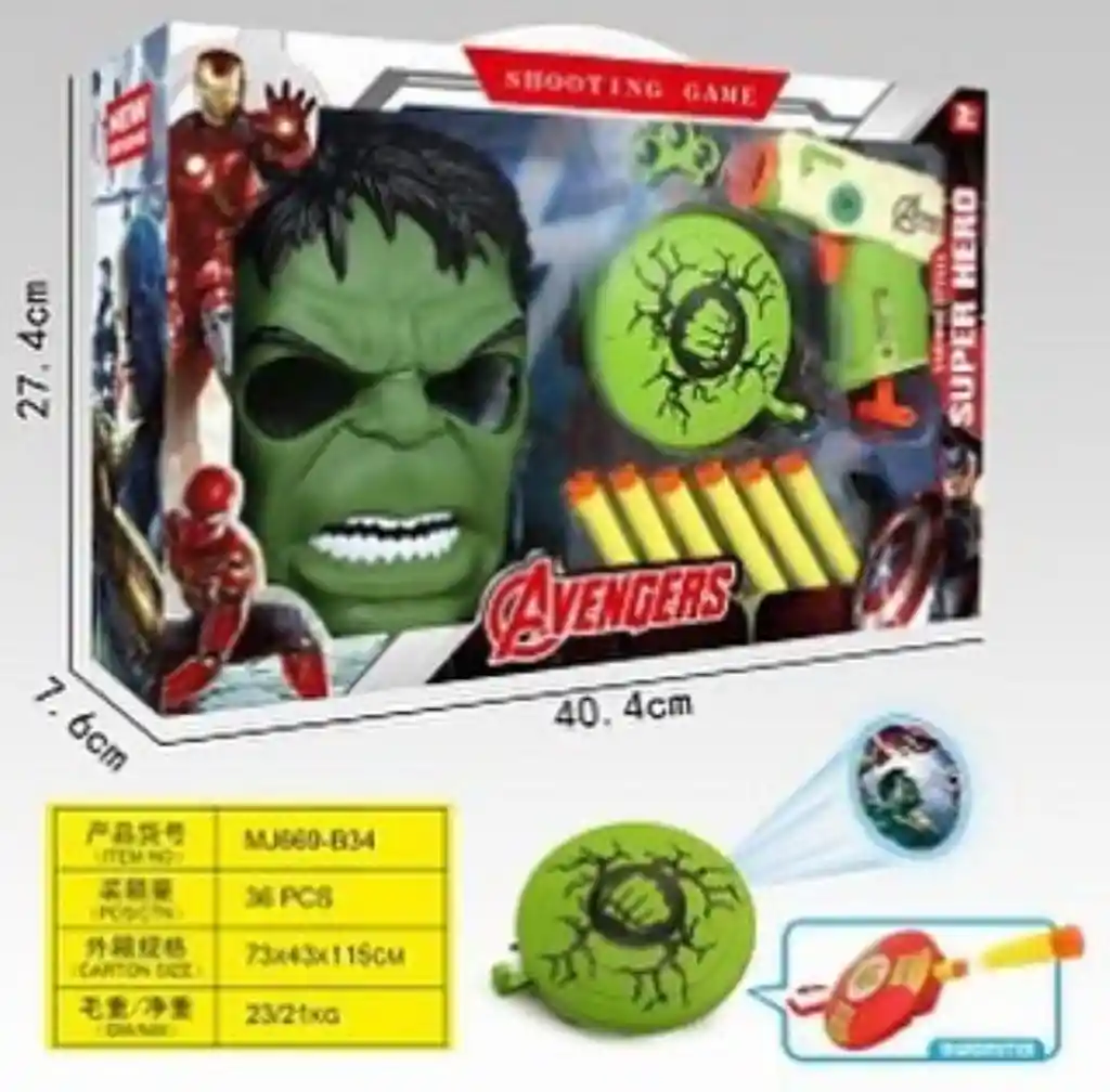 Mascara Pistola Lanza Dardos Avengers Juguetes