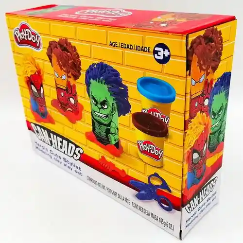 Frasco Play-doh Plastilinas Caja Avengers Hulk Spiderman