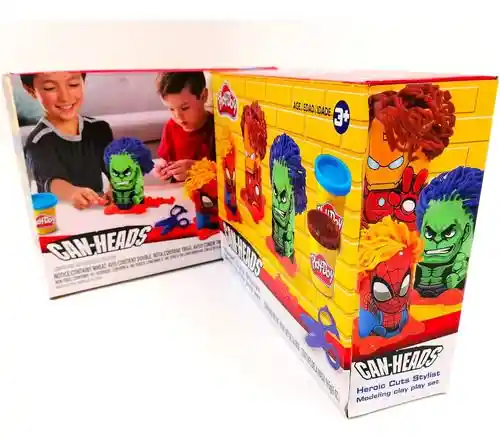 Frasco Play-doh Plastilinas Caja Avengers Hulk Spiderman