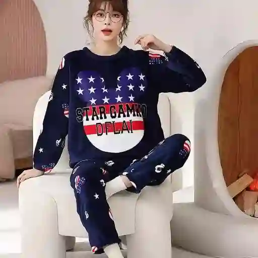 Pijama Térmica Mickey Usa Talla Única Adulto