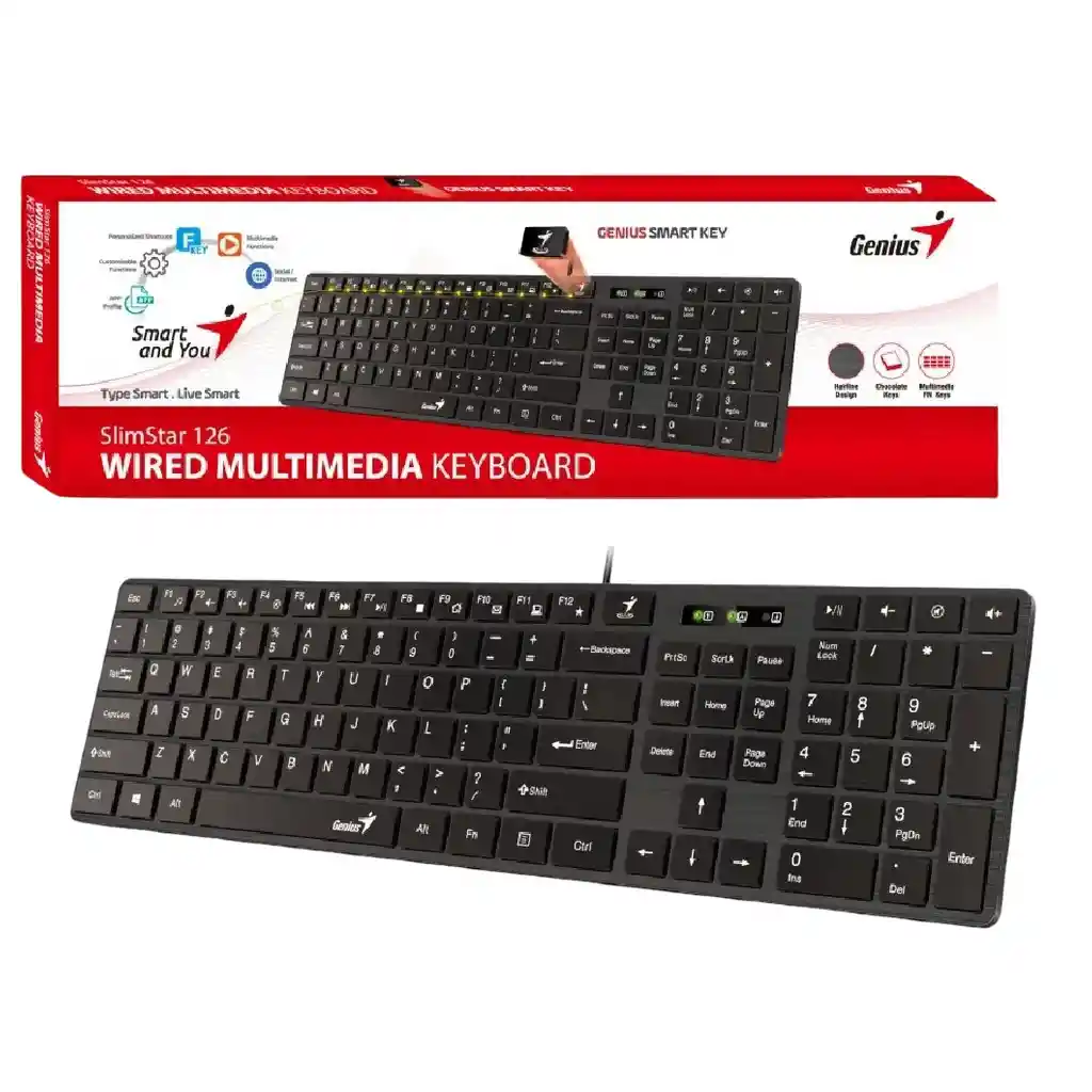 Teclado Genius Slimstar 126 Usb Negro