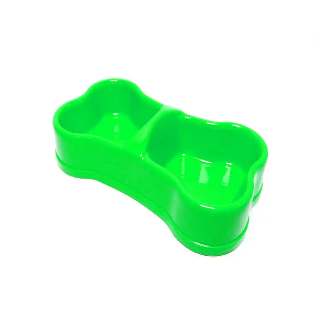 Comedero Doble Hueso Mediano Verde