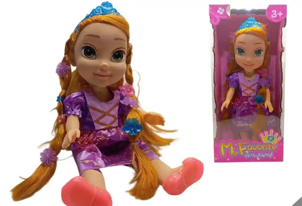 Muñeca Princesa Musical Cabello Rubio 35 Cm