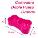 Comedero Doble Hueso Grande Fucsia