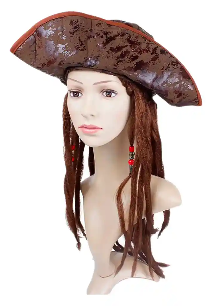 Sombrero Peluca Pirata Con Rastas Cosplay Disfraz