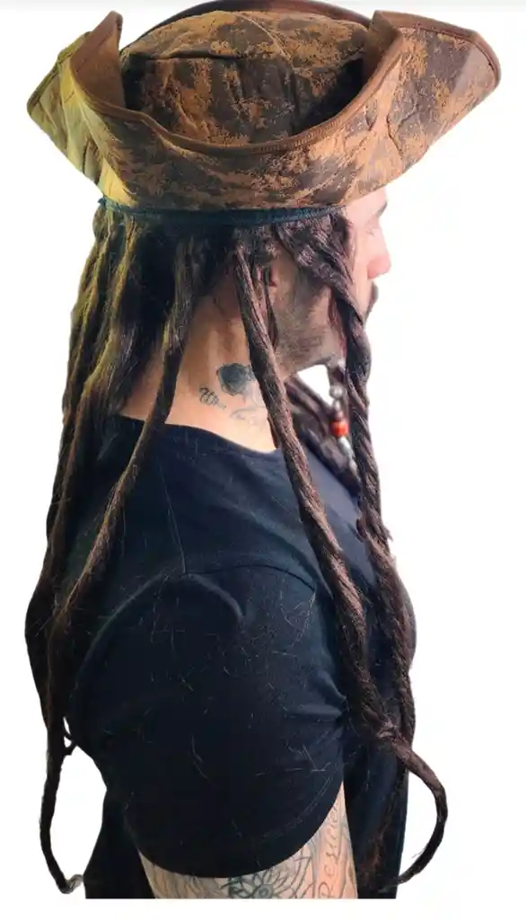 Sombrero Peluca Pirata Con Rastas Cosplay Disfraz