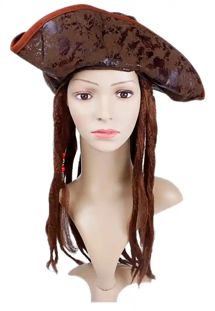 Sombrero Peluca Pirata Con Rastas Cosplay Disfraz