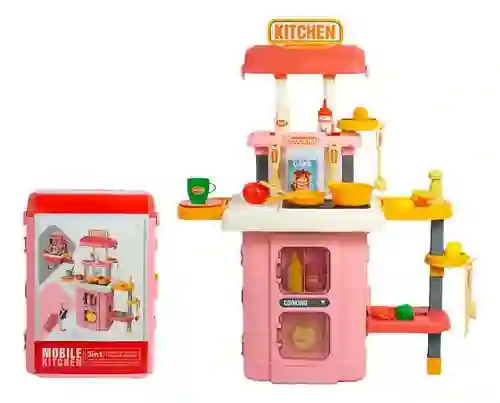 Cocinita Infantil 3 En 1 Maleta Mobile Kitchen