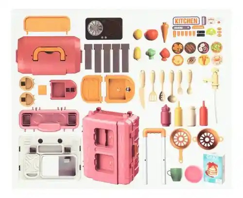 Cocinita Infantil 3 En 1 Maleta Mobile Kitchen