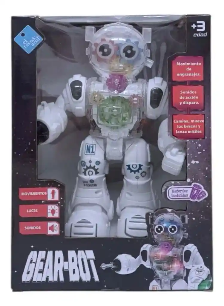 Robot Con Luz Y Sonido Movimiento Engranajes