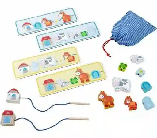Juego Didactico De Enhebrado En La Granja