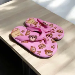 Chanclas Para Niña Estampado Osito Rosa Talla 31