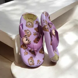 Chanclas Para Niña De Osito Lila Talla 32