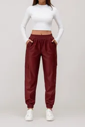 Jogger Cuerina Cintura Elastica