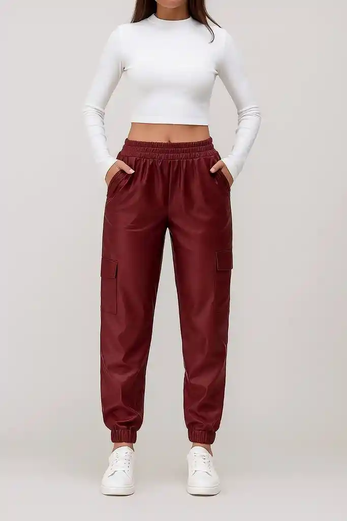 Jogger Cuerina Cintura Elastica
