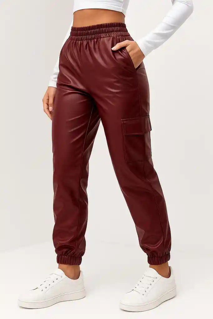 Jogger Cuerina Cintura Elastica