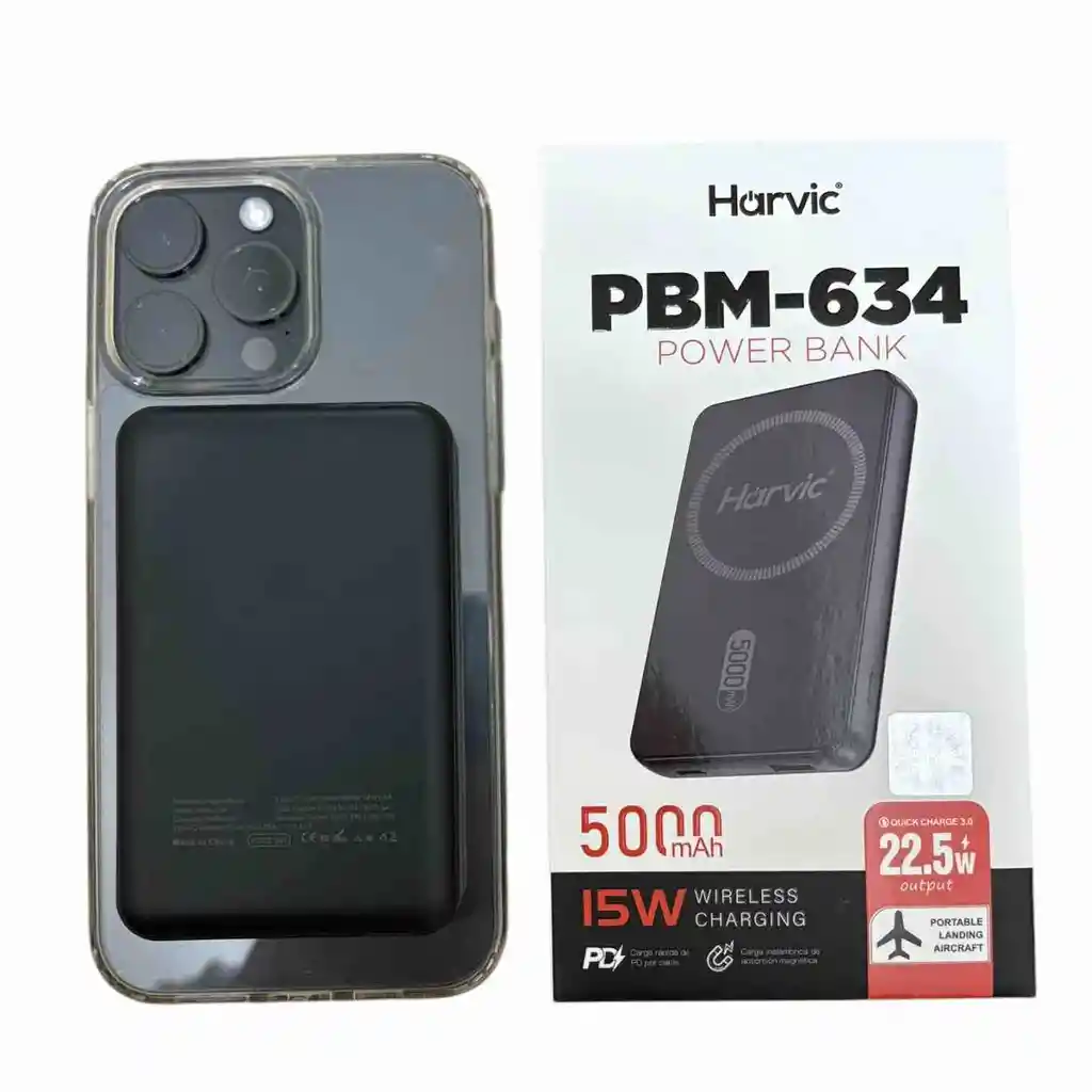 Cargador Portatil 5.000mah Con Carga Inalambrica | Power Bank