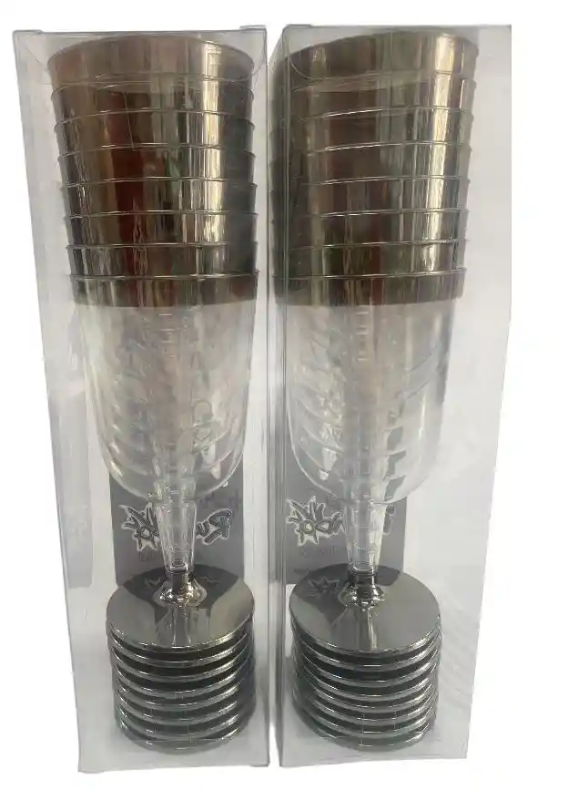 Copa Vino Rumba Borde Plateado