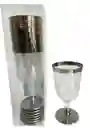 Copa Vino Rumba Borde Plateado