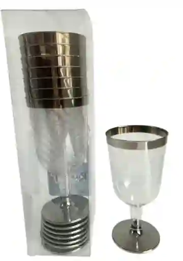 Copa Vino Rumba Borde Plateado