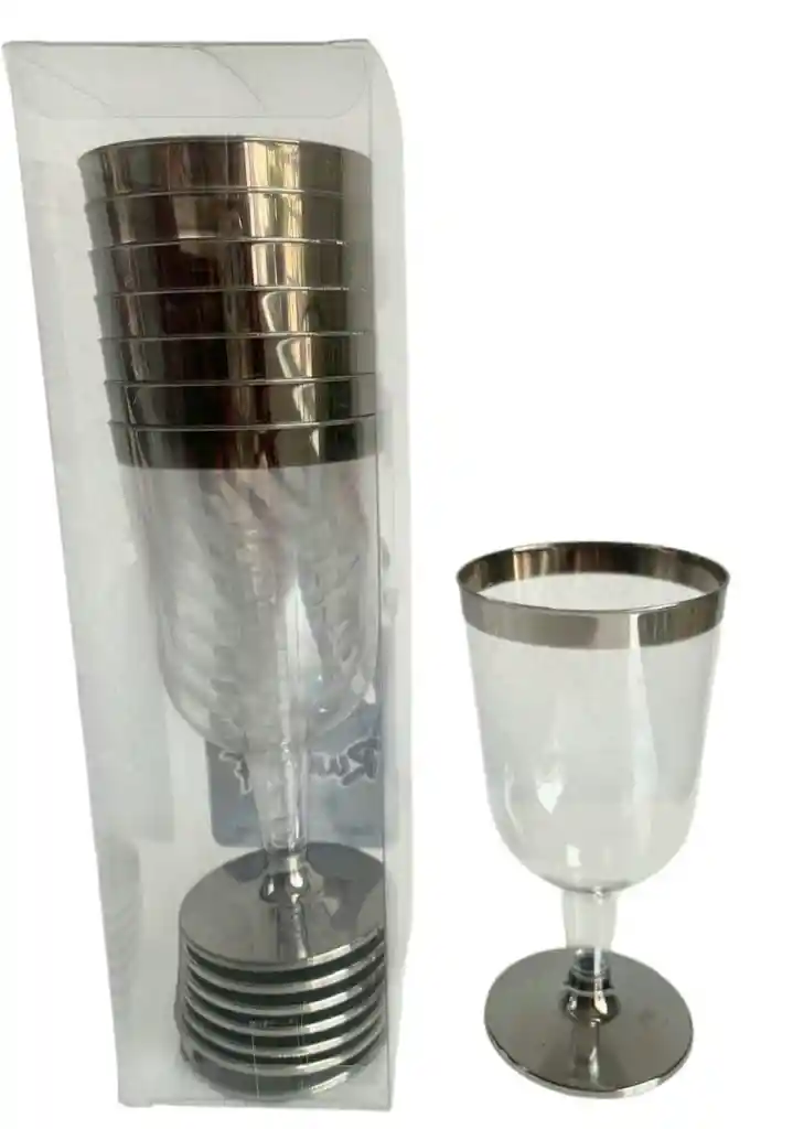 Copa Vino Rumba Borde Plateado