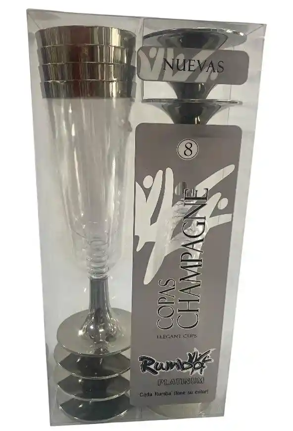 Copa Flauta Rumba Borde Plateado