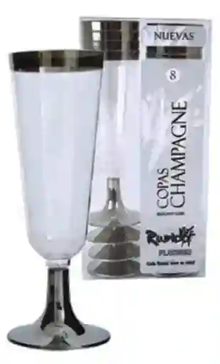 Copa Flauta Rumba Borde Plateado