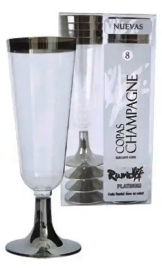 Copa Flauta Rumba Borde Plateado