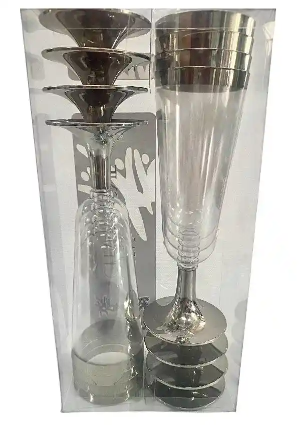 Copa Flauta Rumba Borde Plateado