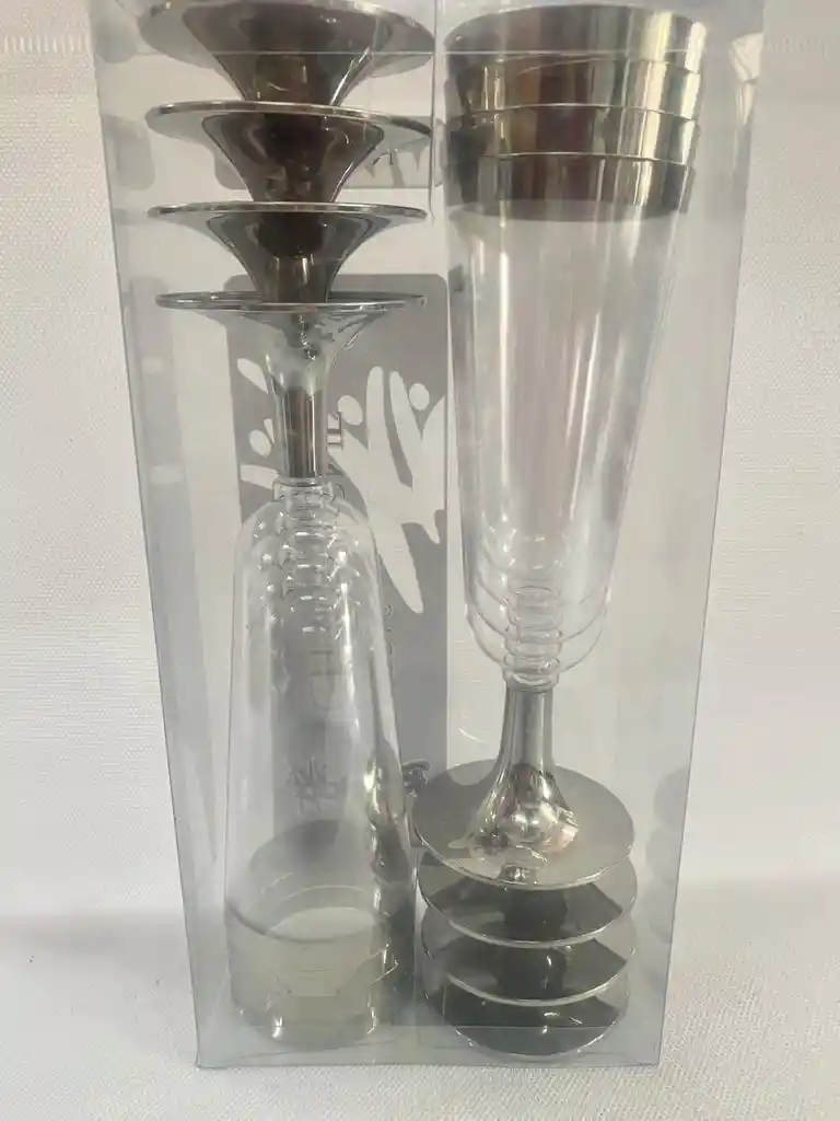 Copa Flauta Rumba Borde Plateado