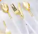 Cubiertos Dorados De Lujo Mango Blancox18 Unds